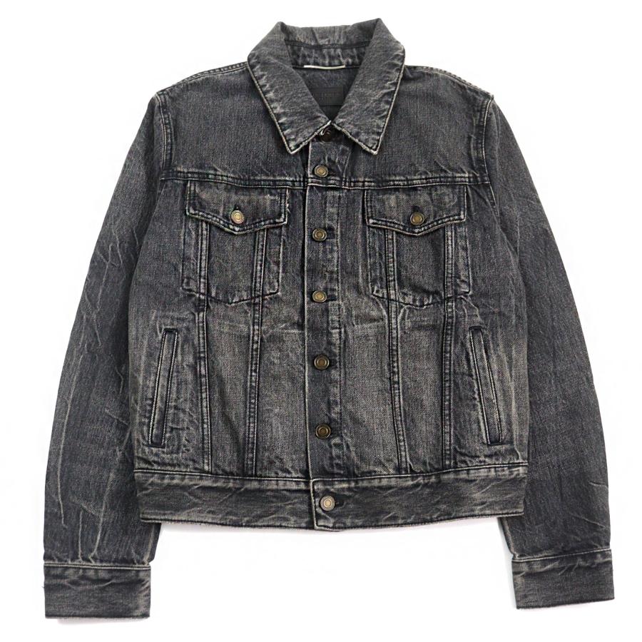 極美品○SAINT LAURENT PARIS サンローランパリ 505820 サンセットパッチ サードタイプ デニムジャケット ダークグレー S 正規品 メンズ 極美品○SAINT LAURENT PARIS サンローランパリ 505820 サンセット
