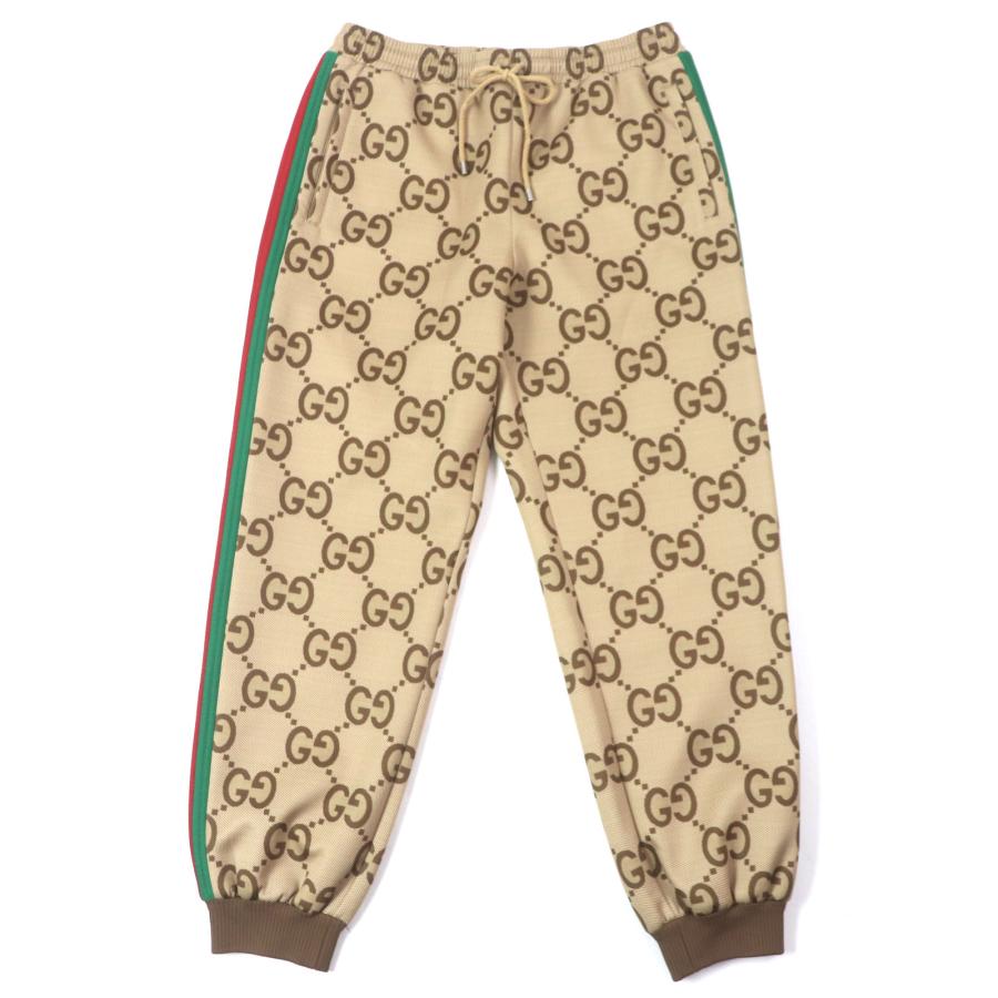 美品▼GUCCI グッチ 22SS 715192 Jumbo GG Jogging Pant ジャンボGG ウェブストライプ ジョギングパンツ ブラウン系 L 正規品 メンズ GUCCI（グッチ） 美品▽GUCCI 22SS 715192 Jumbo GG Jogging Pant