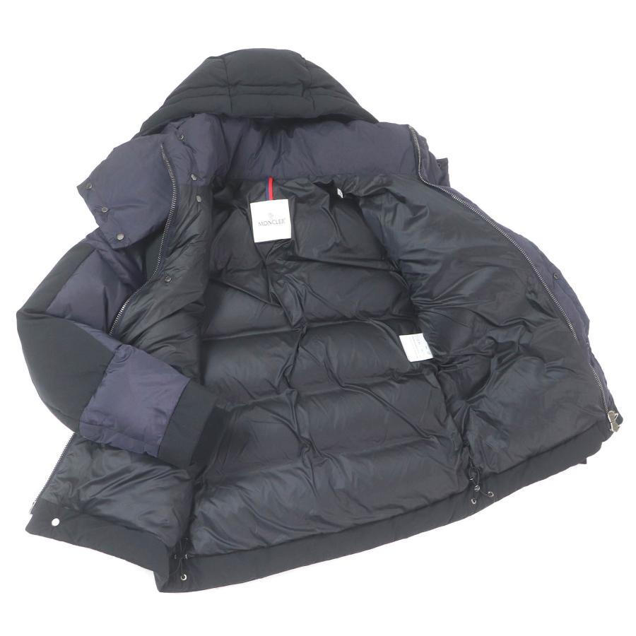 美品□MONCLER モンクレール 21AW JOFFE GIUBBOTTO デカロゴラバーワッペン フーデッド ダウンジャケット ネイビー 0 正規品 メンズ MONCLER（モンクレール） 美品□MONCLER 21AW JOFFE GIUBBOTTO