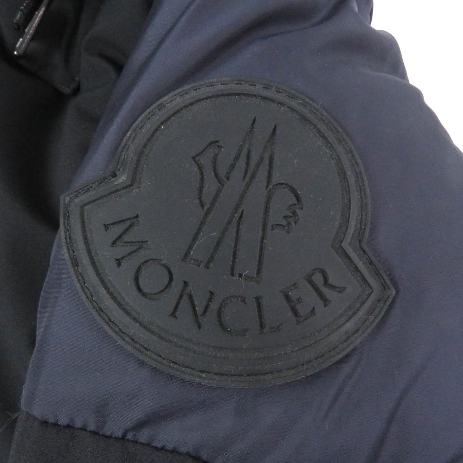 美品□MONCLER モンクレール 21AW JOFFE GIUBBOTTO デカロゴラバーワッペン フーデッド ダウンジャケット ネイビー 0 正規品 メンズ MONCLER（モンクレール） 美品□MONCLER 21AW JOFFE GIUBBOTTO