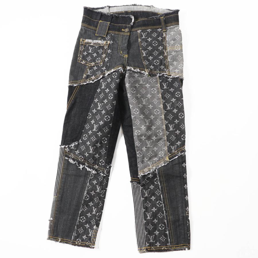 【美品】LOUIS VUITTON デニム レザーパッチ モノグラム 34 LOUIS VUITTON（ルイ・ヴィトン） 極美品◎LOUIS VUITTON 07SS 希少