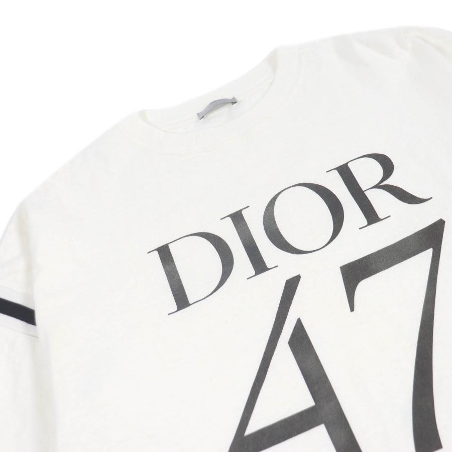美品□DIOR ディオール オム 24SS 413J640A0849 ダメージ加工 スラブコットンジャージー 半袖Ｔシャツ ホワイト S イタリア製 正規品の画像