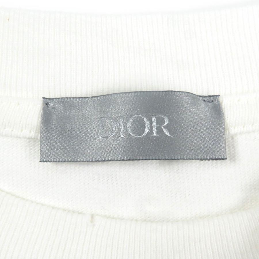 美品□DIOR ディオール オム 24SS 413J640A0849 ダメージ加工 スラブコットンジャージー 半袖Ｔシャツ ホワイト S イタリア製 正規品の画像