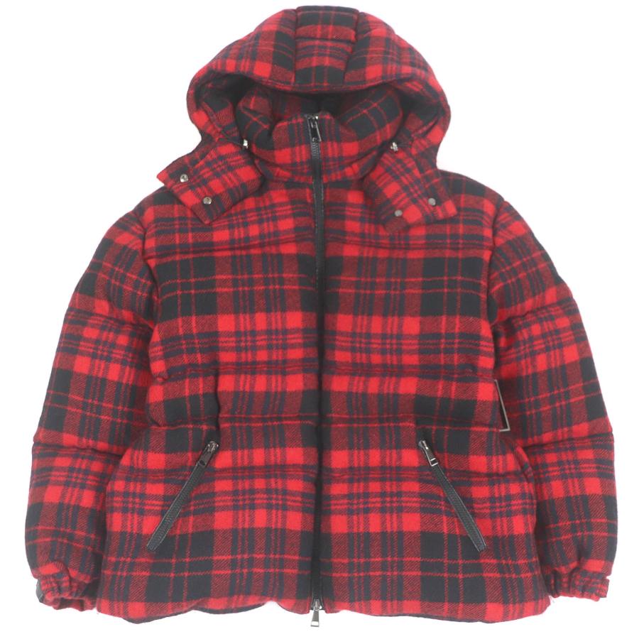 MONCLER＊チェック柄ブルゾン＊size 0 MONCLER レッド・ブラック・チェック ダウンジャケット