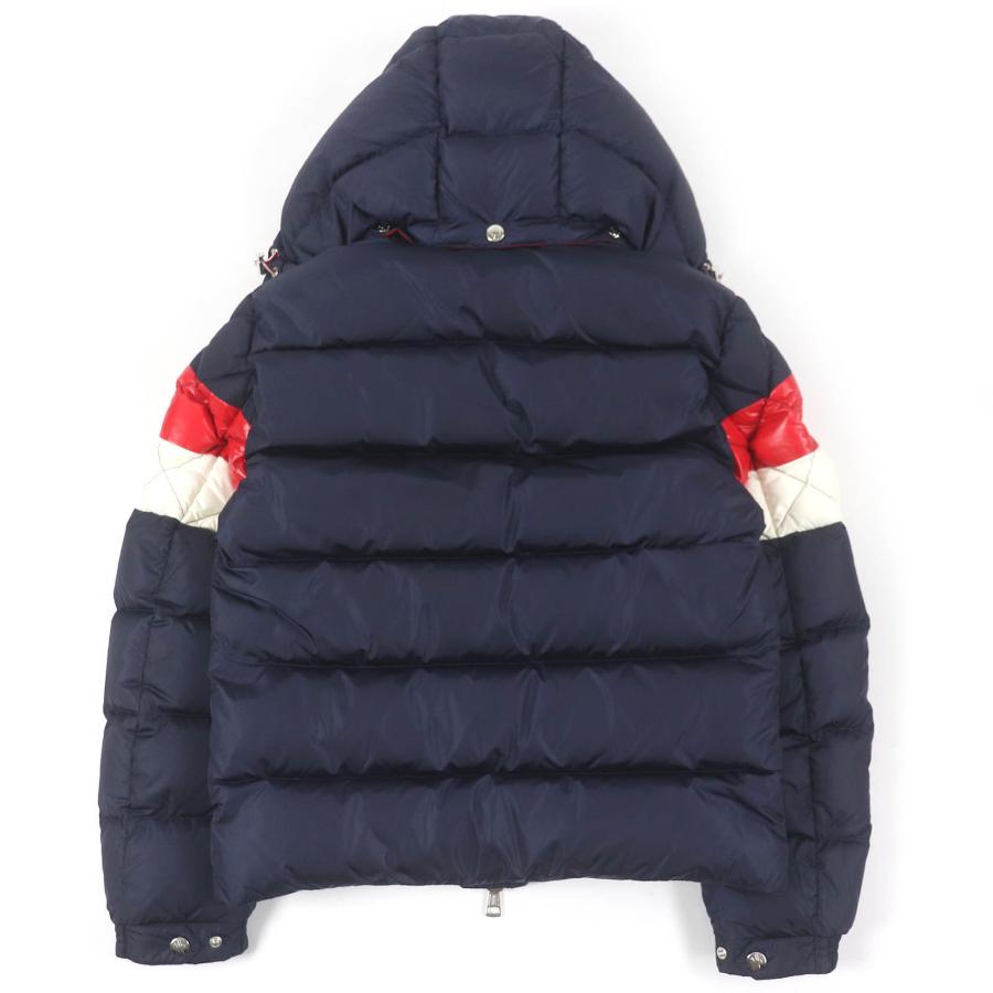 極美品□MONCLER モンクレール JANVRY GIUBBOTTO トリコロール フーデッド ダウンジャケット ネイビー 0 ハンガー付き 正規品 メンズ MONCLER（モンクレール） 極美品□MONCLER JANVRY GIUBBOTTO