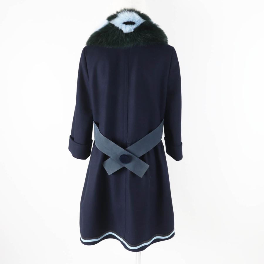 FENDI（フェンディ） 美品◎FENDI FF8246 カシミヤ混 レザー使い 襟