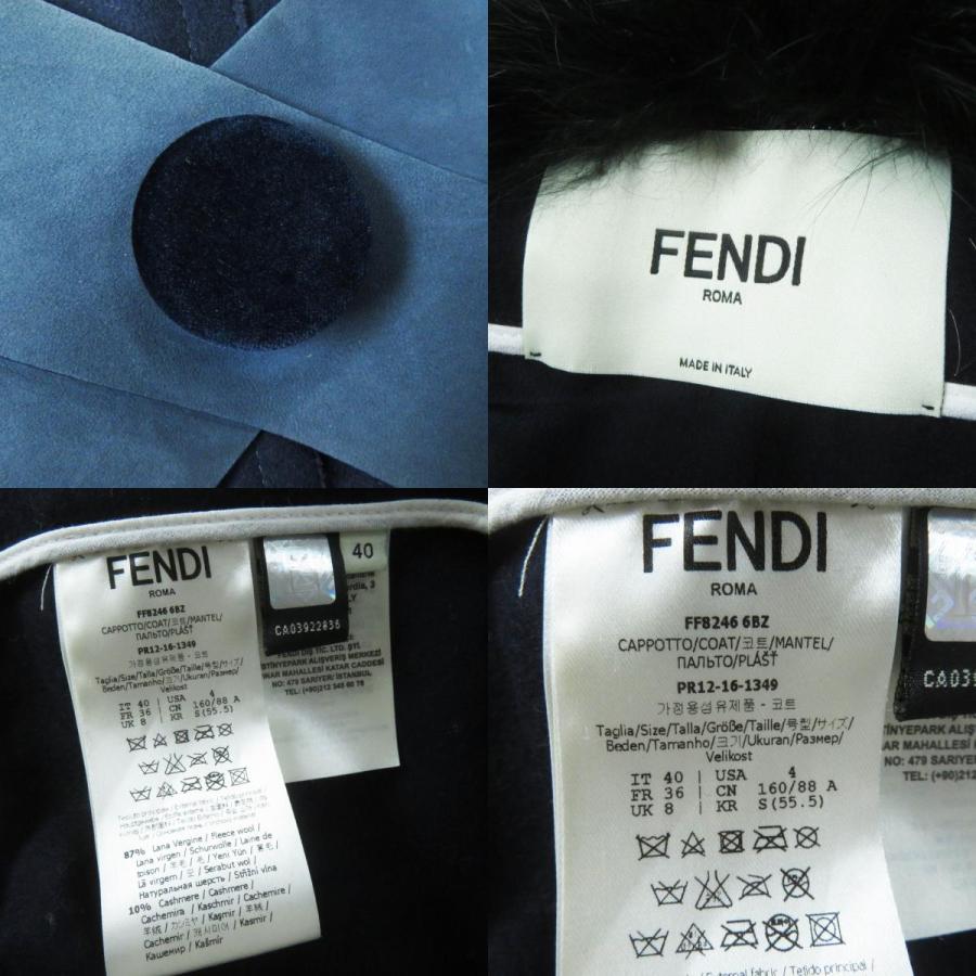 FENDI（フェンディ） 美品◎FENDI FF8246 カシミヤ混 レザー使い 襟