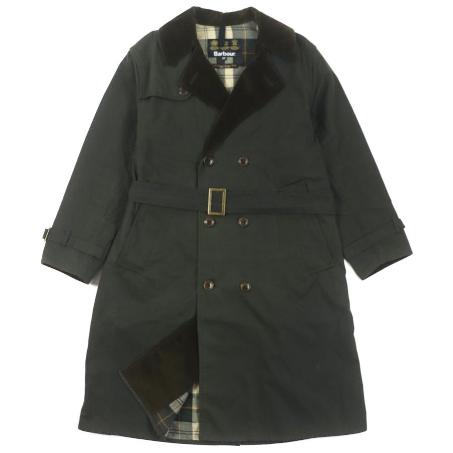 美品▼Barbour バブアー コットン100% コーデュロイ使い 裏地チェック柄 オイルドコート カーキ 36 ブルガリア製 正規品 メンズ 美品▽Barbour バブアー コットン100% コーデュロイ使い 裏地チェック