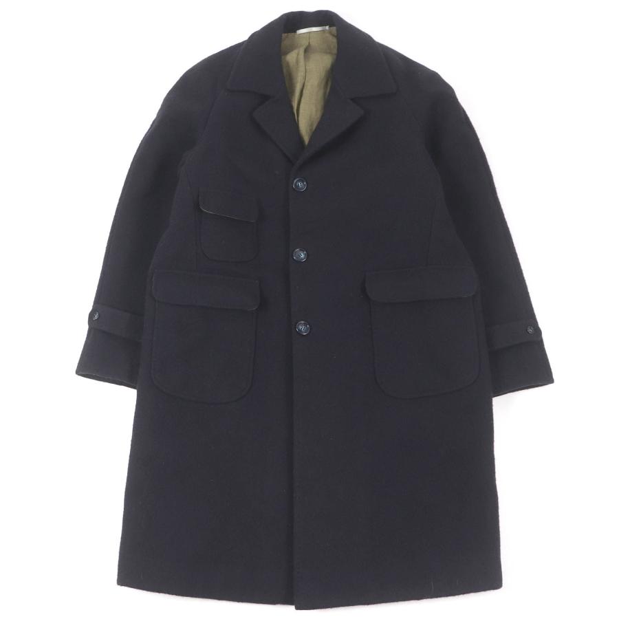 美品□SARTORIA LAZZARIN サルトリアラッザリン ウール 裏リネン チェスターコート ダークネイビー Lサイズ相当 イタリア製 正規品 美品□SARTORIA LAZZARIN サルトリアラッザリン ウール 裏リネン