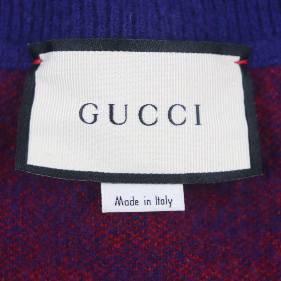 GUCCI（グッチ） 極美品▽GUCCI 597724 ウール カシミヤ GG柄 Vネック