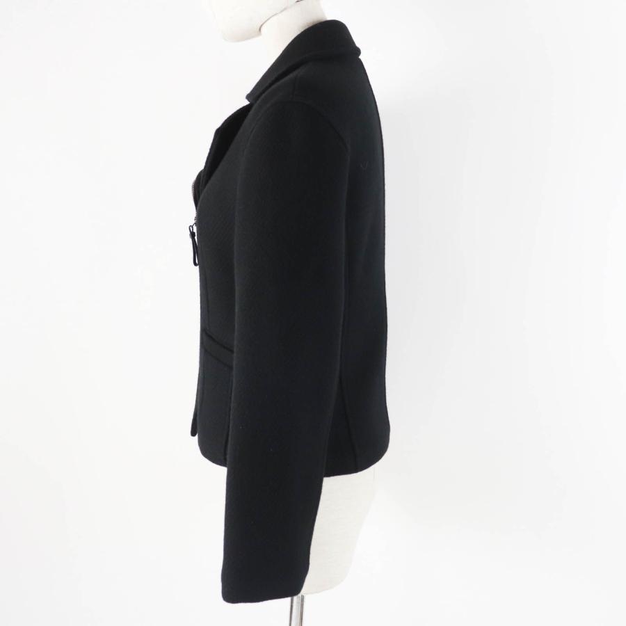 極美品◎HERMES エルメス 23AW 3H0208DW カシミヤ100％ 羊革 メドール金具 中綿入り ジャケット ブラック 34 仏製 正規品 レディース_2