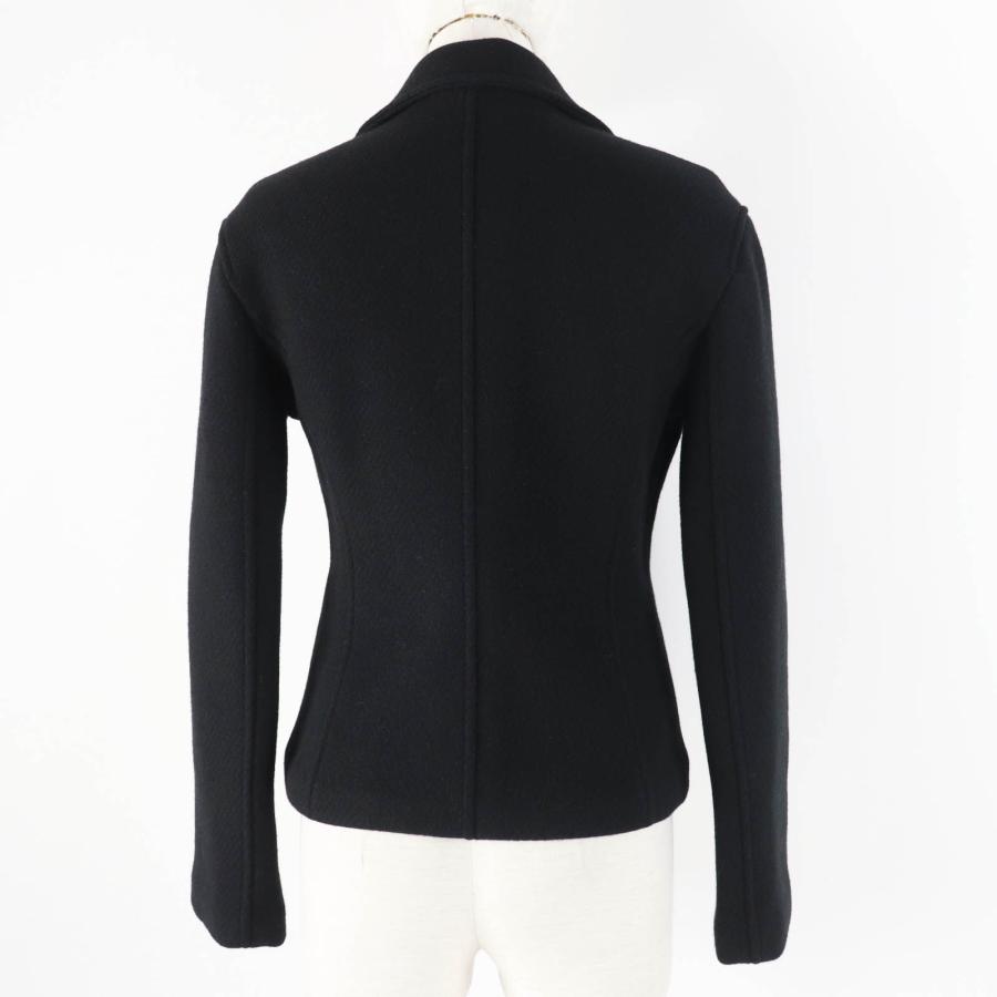 極美品◎HERMES エルメス 23AW 3H0208DW カシミヤ100％ 羊革 メドール金具 中綿入り ジャケット ブラック 34 仏製 正規品 レディース_3