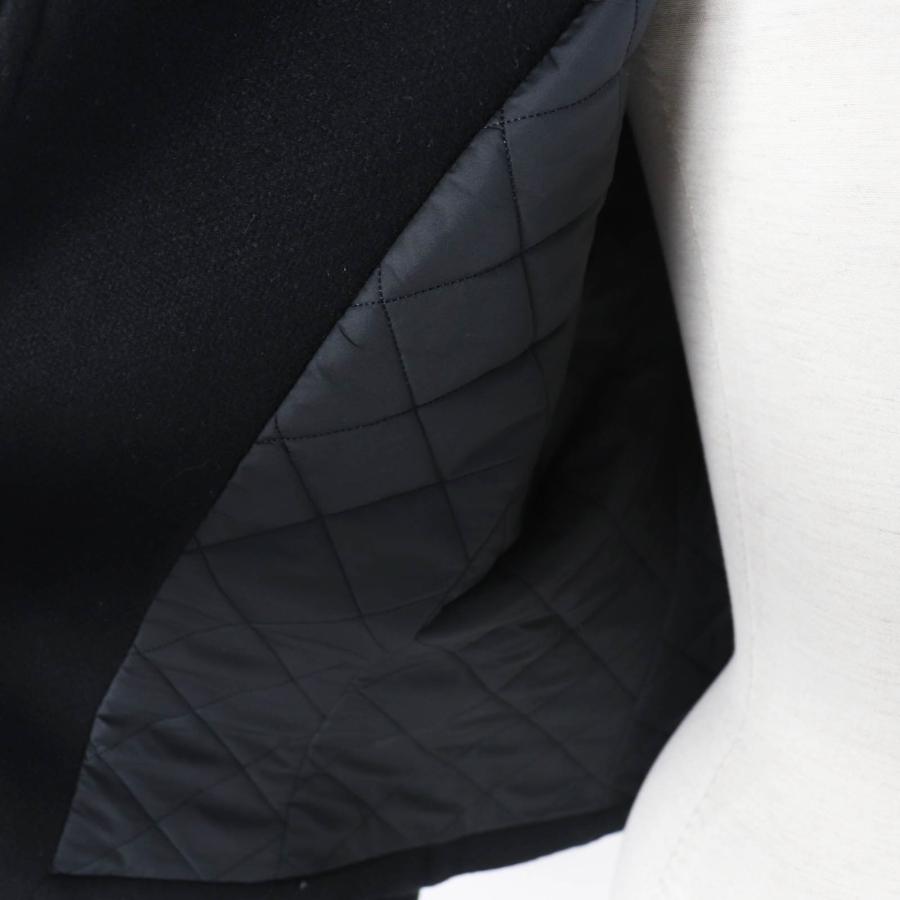 極美品◎HERMES エルメス 23AW 3H0208DW カシミヤ100％ 羊革 メドール金具 中綿入り ジャケット ブラック 34 仏製 正規品 レディース_4