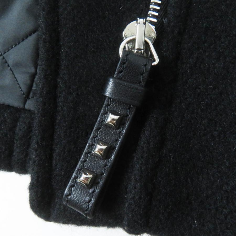 極美品◎HERMES エルメス 23AW 3H0208DW カシミヤ100％ 羊革 メドール金具 中綿入り ジャケット ブラック 34 仏製 正規品 レディース_5