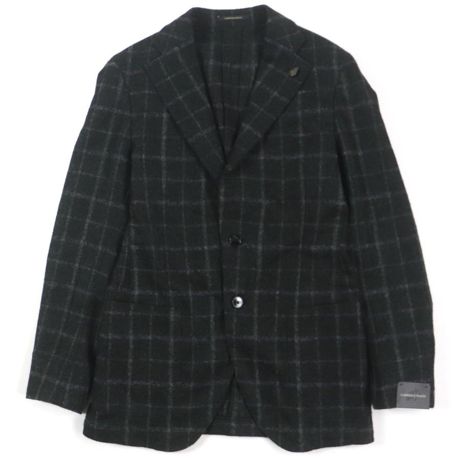 未使用品▼ガブリエレパジーニ 2736 アルパカ ウール フェルラ生地使用 チェック柄 ラペルピン シングルジャケット テーラード 44 正規品 未使用品▽ガブリエレパジーニ 2736 アルパカ ウール フェルラ生地使用