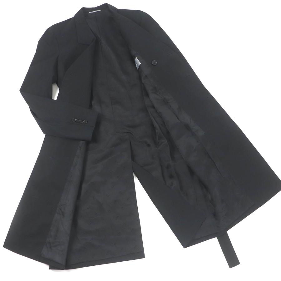 美品□DIOR ディオール オム 993C307A4517 ローラーコースターバックル ロング チェスターコート ブラック 44 イタリア製 正規品 メンズの画像