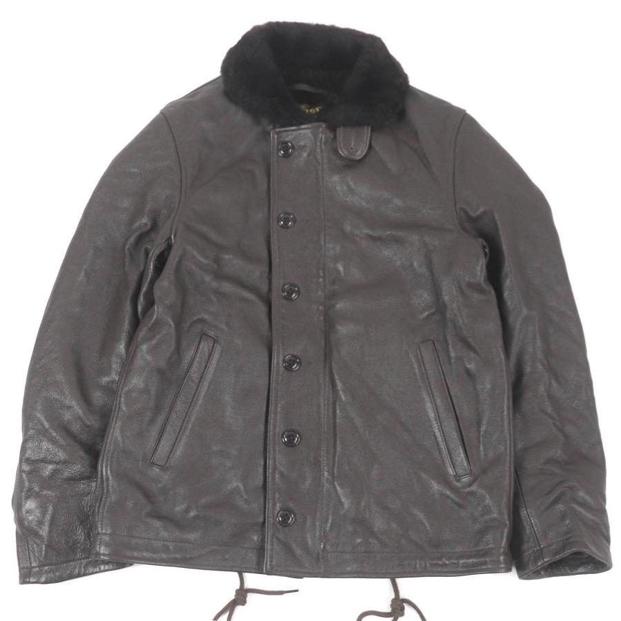 美品□HOUSTON ヒューストン ムートンカラー N-1 デッキジャケット