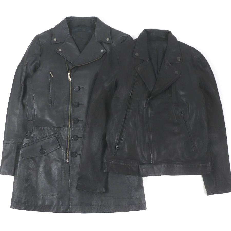 美品□Roen semanticdesign ロエン セマンティックデザイン スカルロゴ レザー チェスターコート ダブルライダース 二点セット LL 正規品 美品□Roen semanticdesign ロエン セマンティックデザイン スカルロゴ