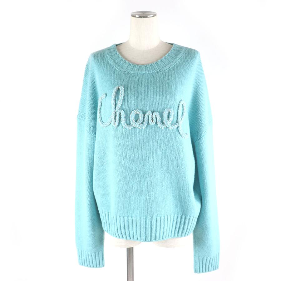 CHANEL 極美品▽シャネル P65189 カシミヤ100% ビーズロゴ CHANEL 極美品▽シャネル P65189 カシミヤ100% ビーズロゴ