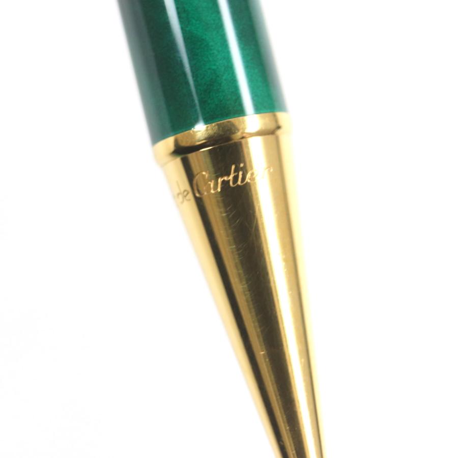 カルティエ Cartierトリニティ マラカイトマーブル柄 ボールペン ペン Cartier 極美品▽Cartier カルティエ トリニティ マラカイト
