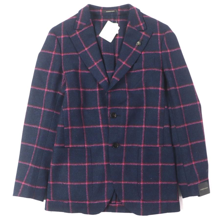 未使用品▼ガブリエレパジーニ 2739 22546 バージンウール100% MOON社製生地使用 チェック柄 ツイードジャケット 44 正規品 定価124300円 未使用品▽ガブリエレパジーニ 2739 22546 バージンウール100% MOON社