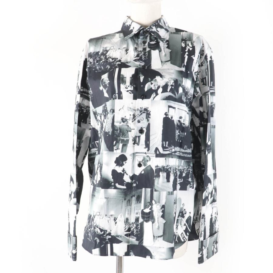 未使用品☆Christian Dior クリスチャンディオール 25SS 511B28A3A14 コットン100％ ムッシュディオールパッチワークモチーフ 長袖シャツ ブラック 44 イタリア製 正規品 レディース 定価340,000円 未使用品☆クリスチャンディオール 25SS 511B28A3A14 ムッシュ