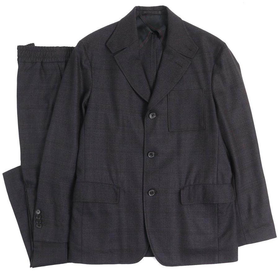 極美品△Salvatore Ferragamo サルヴァトーレフェラガモ 2022年 バージンウール100% チェック柄 ロゴボタン シングル セットアップ 46-7R 極美品△Salvatore Ferragamo サルヴァトーレフェラガモ 2022年