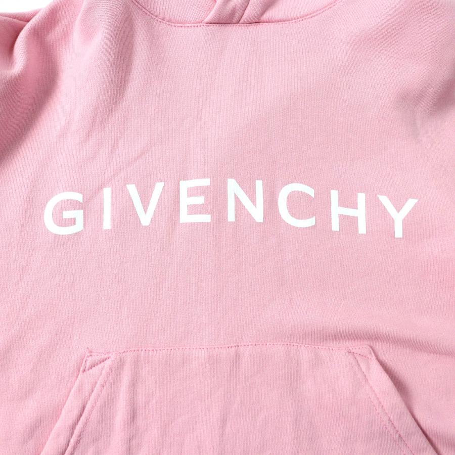 GIVENCHY - 極美品★GIVENCHY ジバンシィ BWJ03M3YAC ブランドロゴ クロップドフーディー コットン100% カットオフ プルオーバー パーカー ピンク XS 正規品 レディース 極美品☆GIVENCHY ジバンシィ BWJ03M3YAC ブランドロゴ クロップド