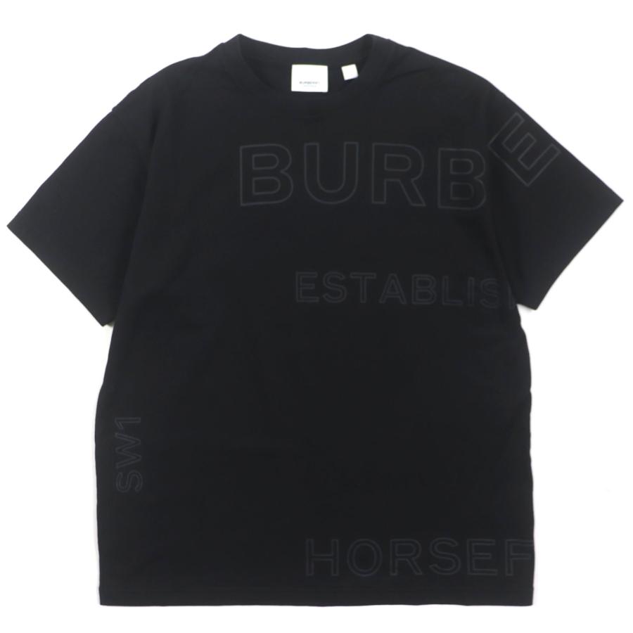 バーバリー　ホースフェリー　半袖Tシャツ　黒　Sサイズ　8036185 BURBERRY 美品▽BURBERRY バーバリー 8036185 ホースフェリープリント