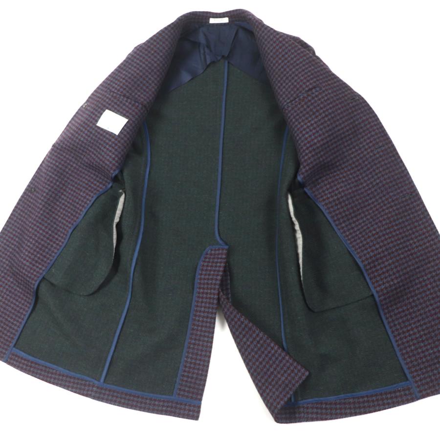 極美品▽BOGLIOLI ボリオリ C3401P ウール100% 千鳥格子 シングル