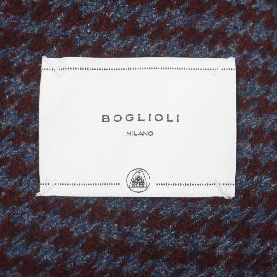 極美品▽BOGLIOLI ボリオリ C3401P ウール100% 千鳥格子 シングル