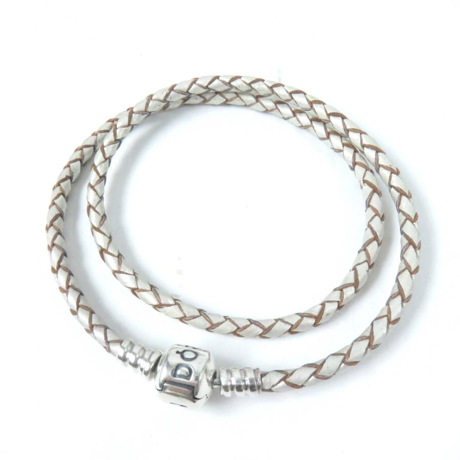 美品☆Pandora Disney パンドラ ディズニー チャーム4個 レザーダブル