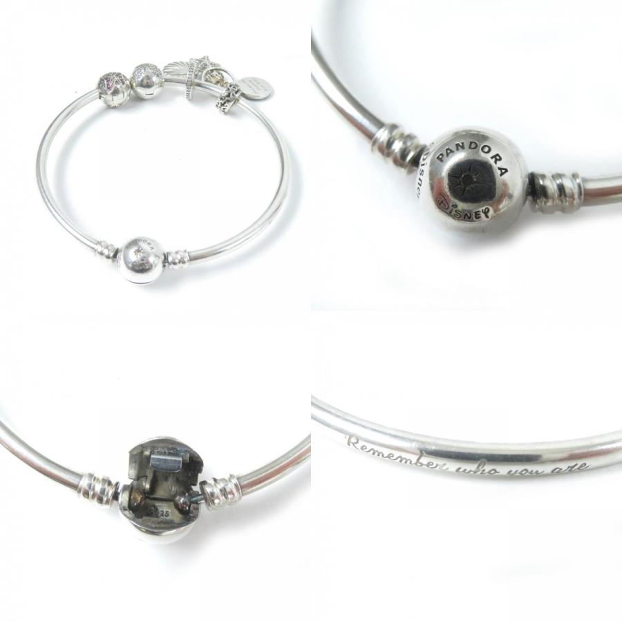 美品☆Pandora Disney パンドラ ディズニー チャーム4個 レザーダブル