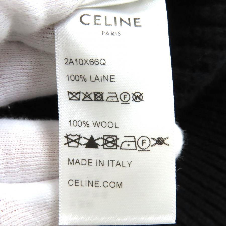 未使用品△CELINE セリーヌ 22AW 2A10X66Q エンブロイダリー スパンコール グラデーションロゴ ニット プルオーバー パーカー XS 正規品の画像