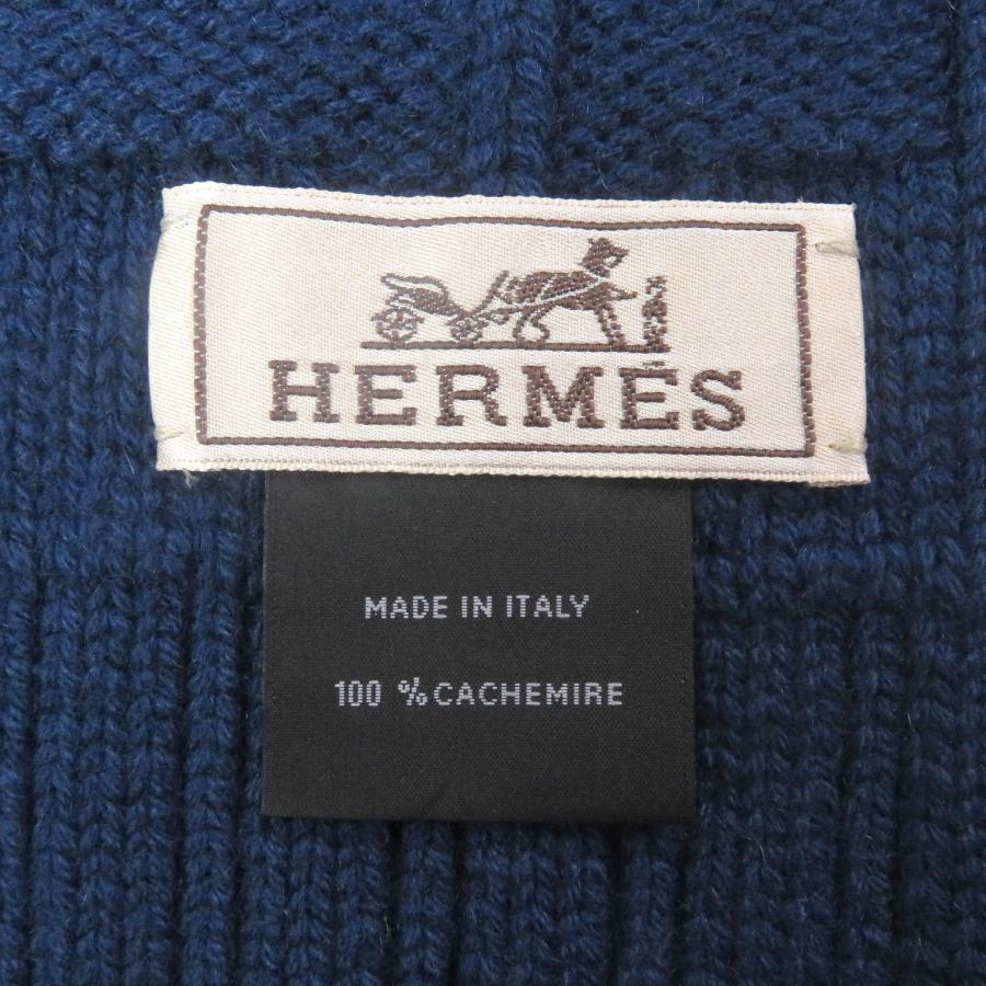 HERMES（エルメス） 美品□HERMES カシミヤ100％ Hロゴ編み 総柄