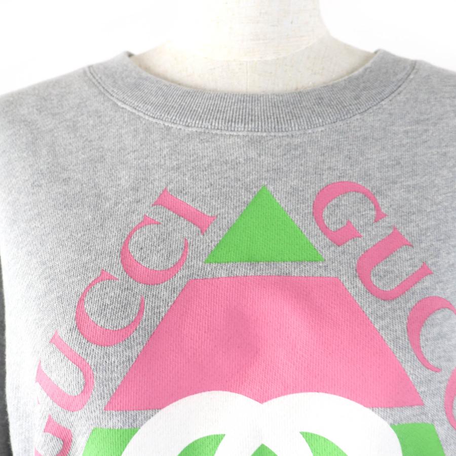 GUCCI - 未使用品☆GUCCI グッチ 23SS 717404 コットン100％ インターロッキングGプリント 長袖 スウェット グレー S イタリア製 正規品 レディース GUCCI（グッチ） 未使用品☆GUCCI 23SS 717404 コットン インター