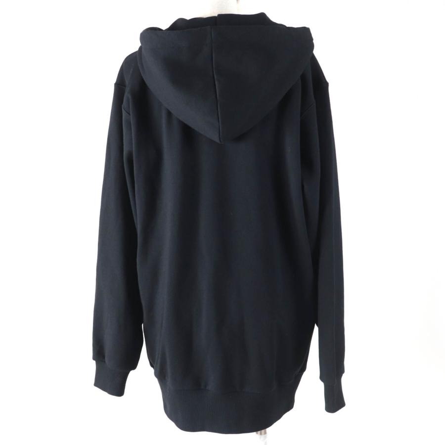 CELINE - 美品☆CELINE セリーヌ 24SS 2Y70F6700Q コットン100％ クラック加工 コットンフリース オーバーサイズ フーディ パーカー ブラック S イタリア製 正規品 レディース 定価170,500円 CELINE（セリーヌ） 美品☆CELINE 24SS 2Y70F6700Q クラック加工