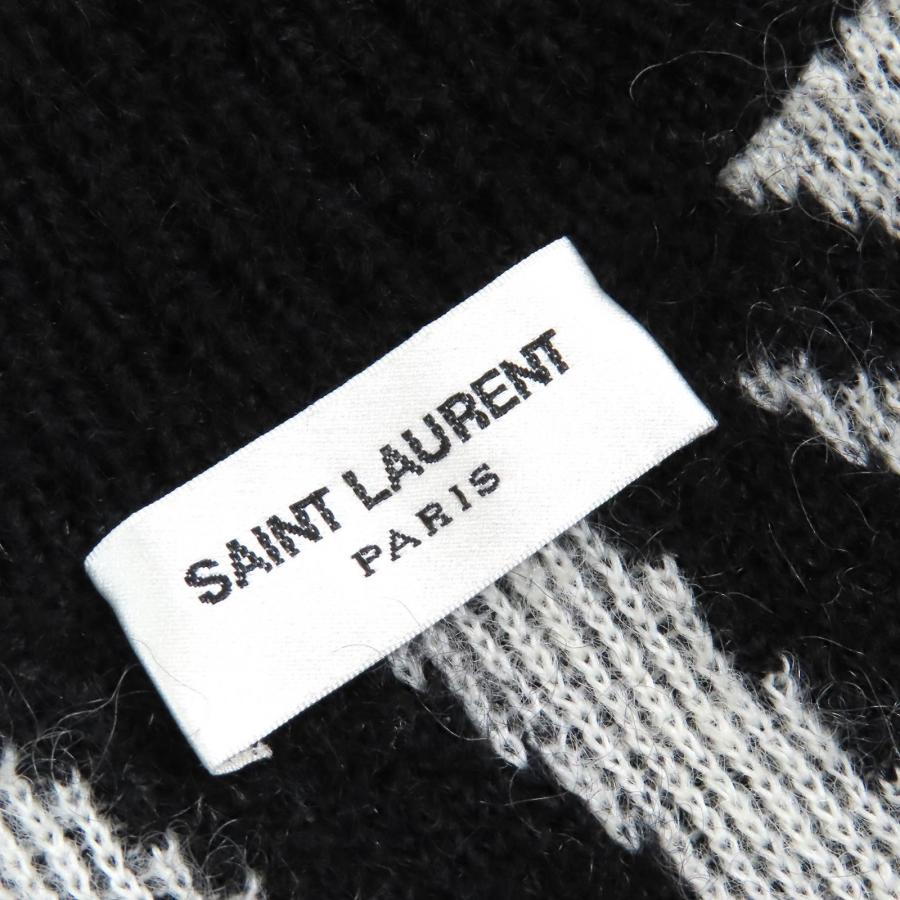 極美品△SAINT LAURENT PARIS サンローランパリ 21AW 690064 Mohair Cardigan 総柄 モヘア カーディガン オーバーサイズ ブラック ホワイト系 XS イタリア製 正規品 メンズ オススメ◎ 極美品△SAINT LAURENT PARIS サンローランパリ 21AW 690064 Mohair