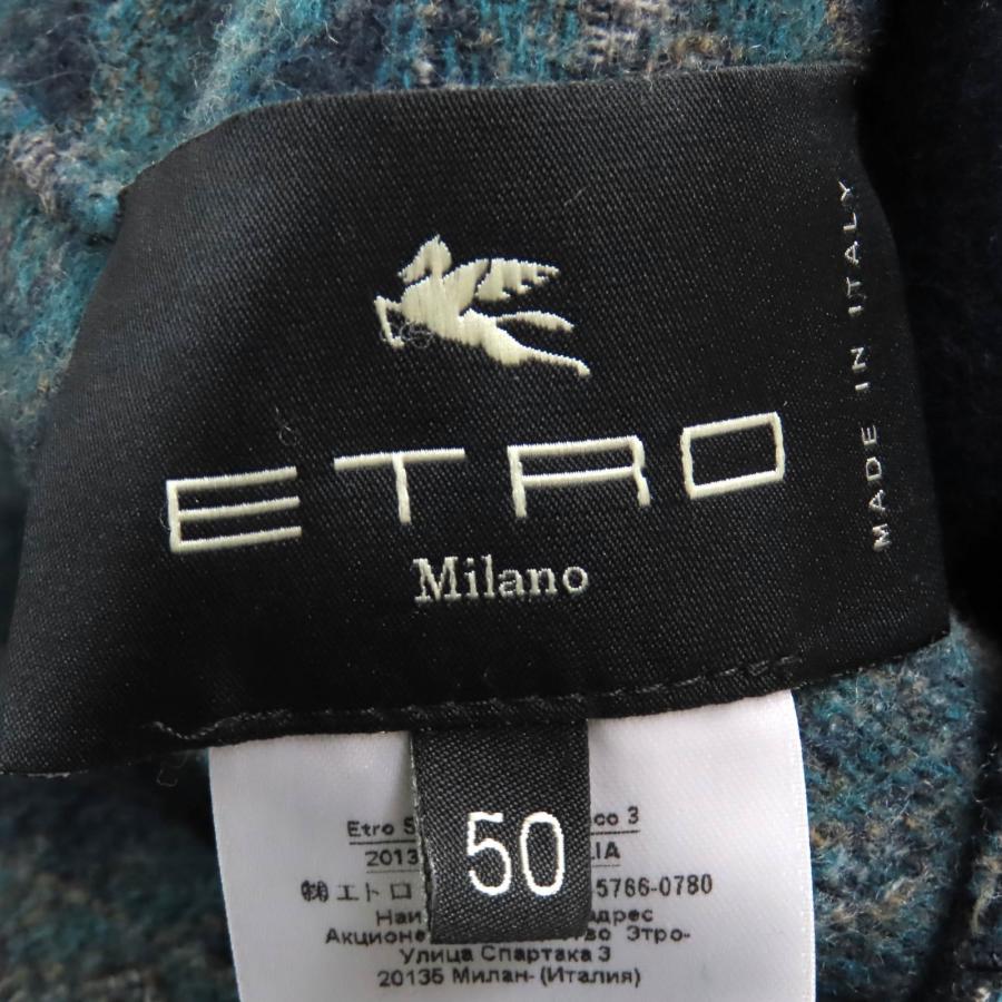 ETRO（エトロ） 美品△ETRO 22AW ウール100％ ロゴボタン 無地 総柄