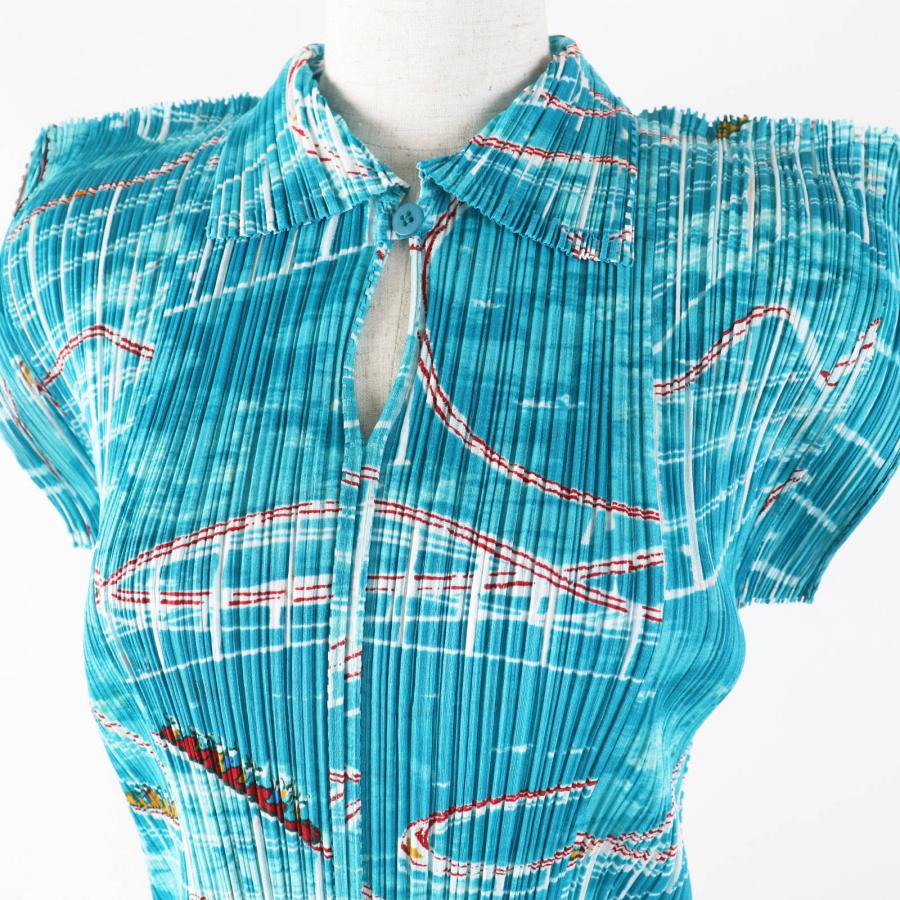 イッセイミヤケプリーツプリーズジェットコースター柄美品 極美品◎PLEATS PLEASE プリーツプリーズ イッセイミヤケ PP43-JK582