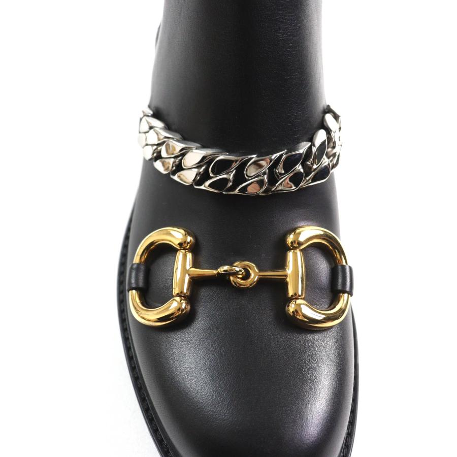 GUCCI ブーツ ブラック ピンク チェルシー 35.5