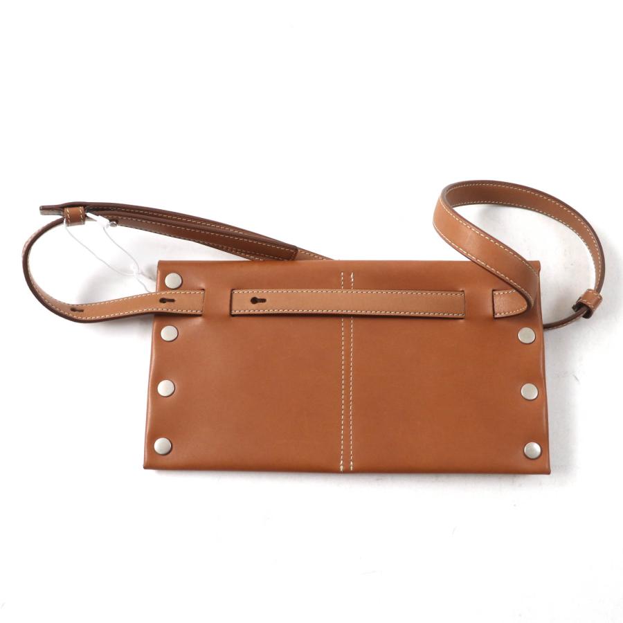 未使用品★JIL SANDER ジルサンダー JSMU840162 RIVET WALLET BELT リベット ウォレット ベルト ロゴ刻印 レザー ブラウン UNI 伊製_2