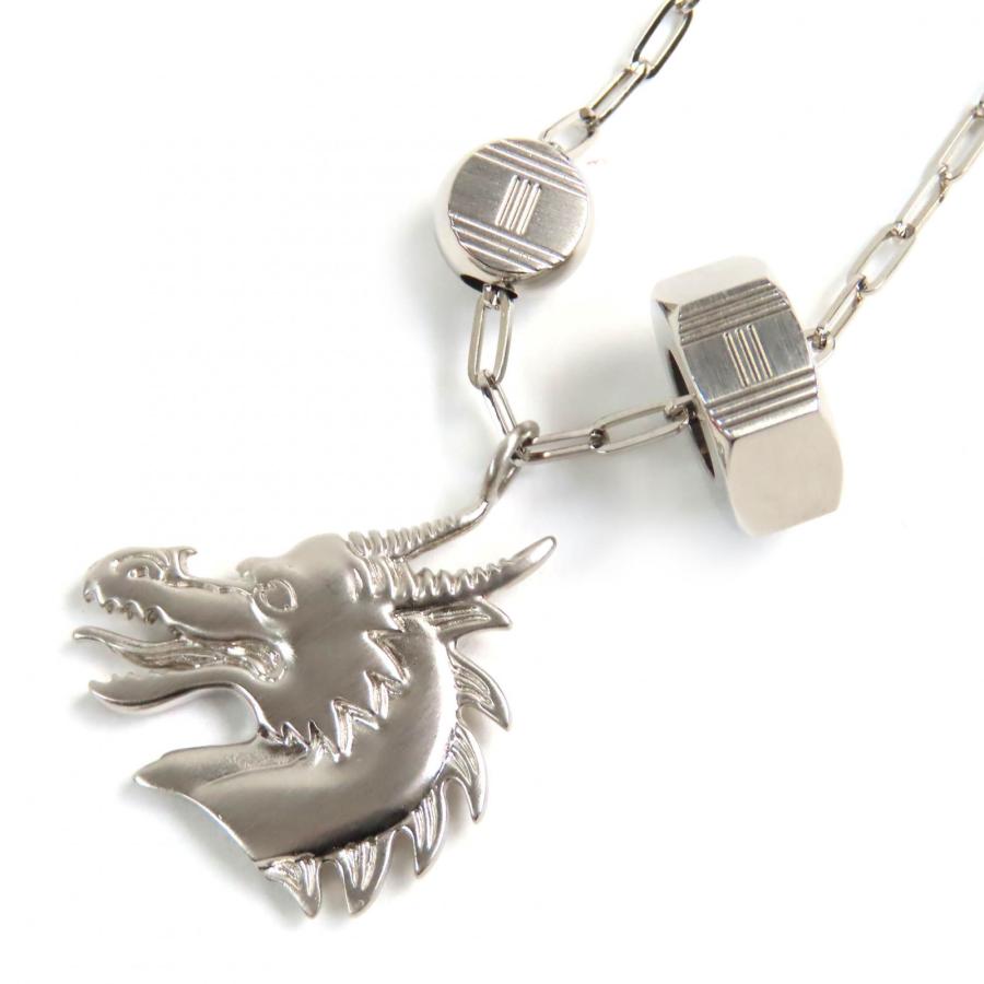 【新品未使用】国内購入Hermes タリスマン ドラゴン エール ネックレス HERMES（エルメス） 極美品△HERMES タリスマン ドラゴン Hモチーフ