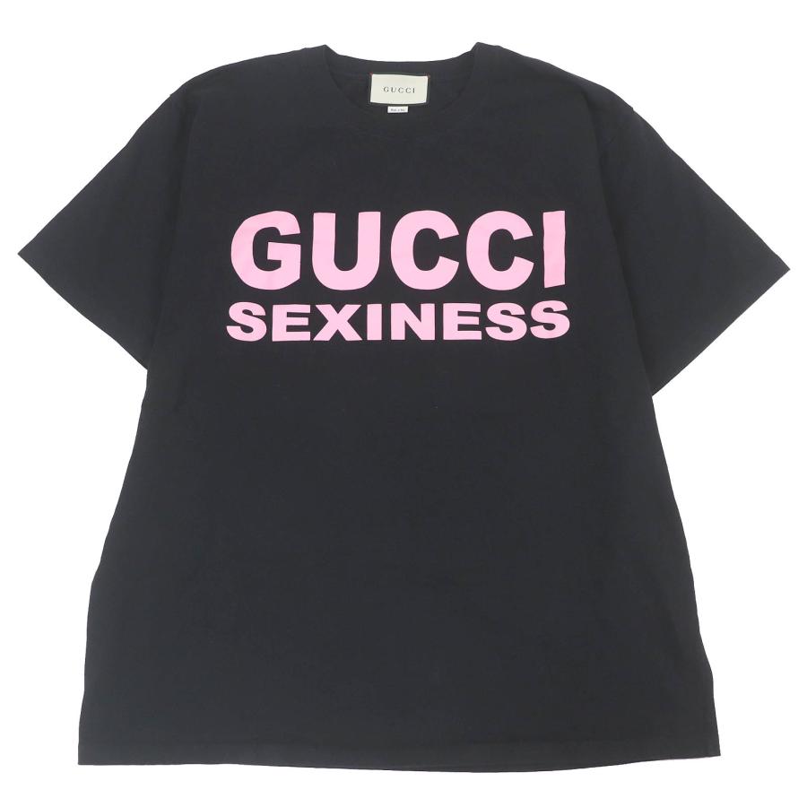 GUCCI / Tシャツ/S/コットン/BLK/616036 XJCSR GUCCI（グッチ） 良品□GUCCI 616036 コットン100% SEXINESS ロゴ