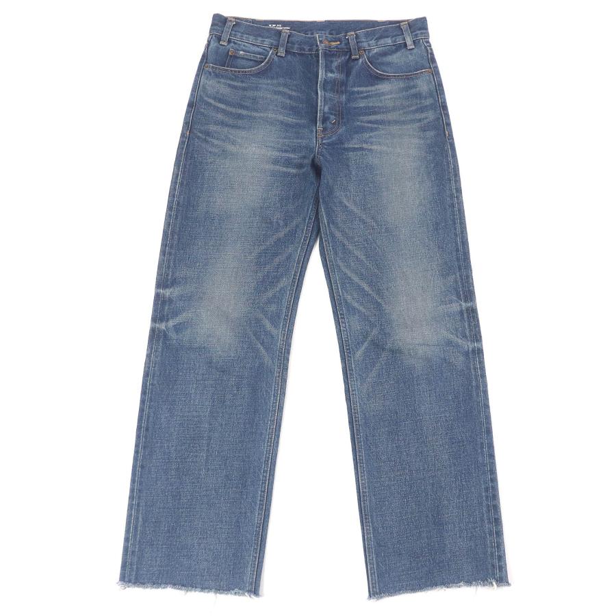 美品□CELINE セリーヌ N799365M07DU ボタンフライ カットオフ デニムパンツ ジーンズ インディゴブルー 28 日本製 正規品　メンズ CELINE（セリーヌ） 美品□CELINE N799365M07DU ボタンフライ カット