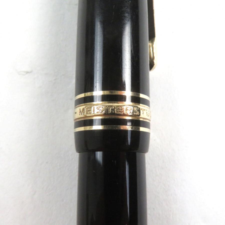 良品○MONTBLANC モンブラン マイスターシュテュック 146 ペン先14K Fニブ ロゴ刻印 ホワイトスター 吸引式 万年筆 ブラック ゴールド_8