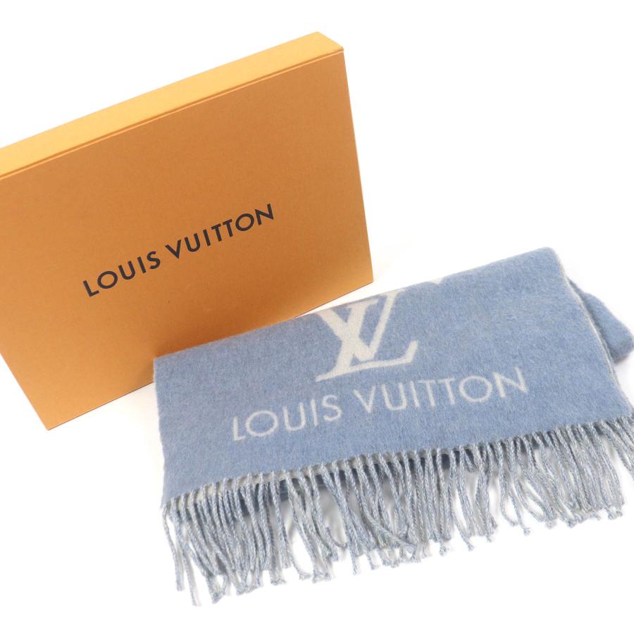 ルイヴィトン マフラー カシミヤ　レイキャビック ライトブルー LOUIS VUITTON（ルイ・ヴィトン） 良品□LOUIS VUITTON M75704