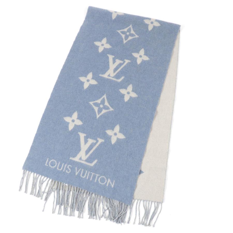 ルイヴィトン マフラー カシミヤ　レイキャビック ライトブルー LOUIS VUITTON（ルイ・ヴィトン） 良品□LOUIS VUITTON M75704