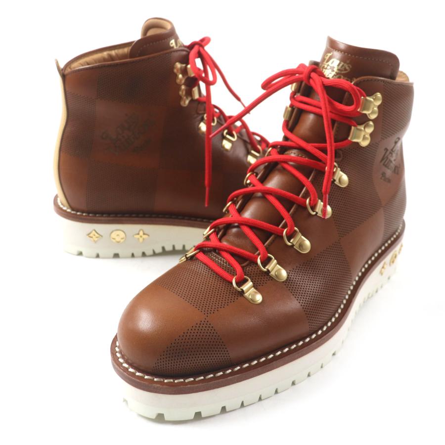 美品○LOUIS VUITTON NIGO ルイヴィトン ニゴー 1A81DE アルピニストライン ダミエジャイアント モノグラムフラワー レザー ブーツ 8 美品▽LOUIS VUITTON NIGO ルイヴィトン ニゴー 1A81DE アルピニスト