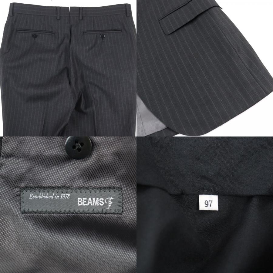 極美品 BEAMS F 春夏 背抜き段返り3B スーツ シャドーストライプ 93 ドンドン見直し】極美品○BEAMS F ビームスF 2117-0240-264-P 段返り